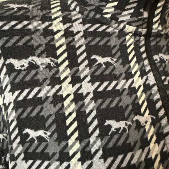 KERRITS KIDS MUZZLE NUZZLE PRINT 1/2 ZIP FLEECE TOP PONY EQUESTRIAN PLUSH WARM L - Picture 9 of 13